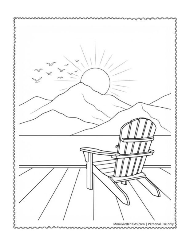 coloring pages of a sunset
