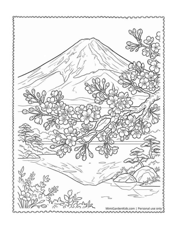 coloring pages of mountains