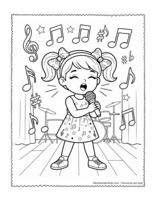 coloring pages of music