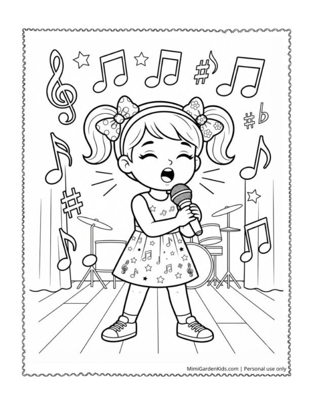 coloring pages of music