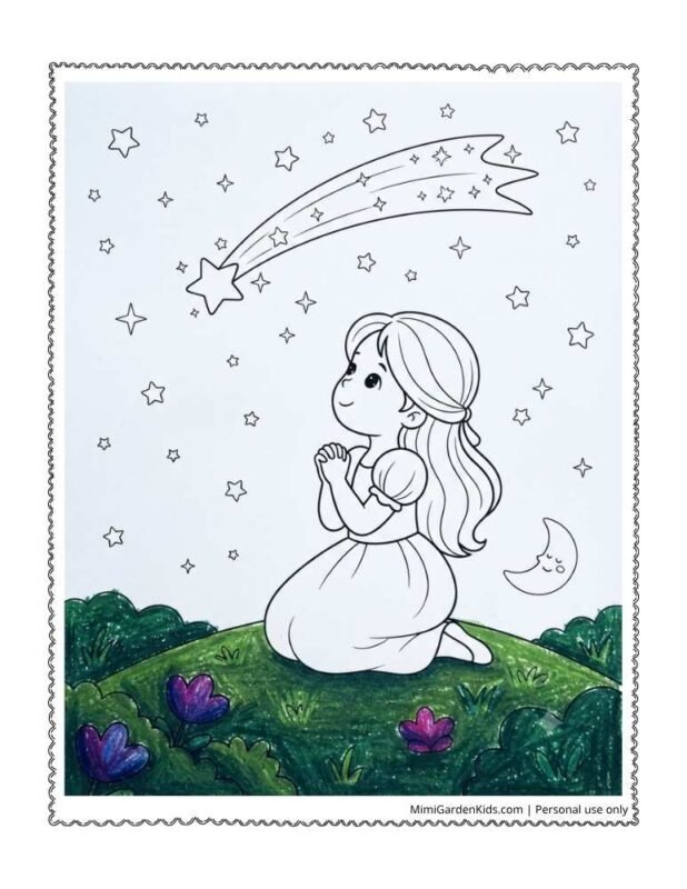coloring pages of shooting stars