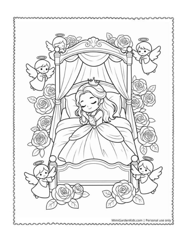 coloring pages sleeping beauty