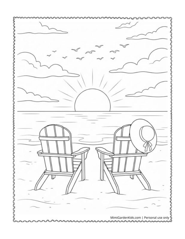coloring pages sunset free