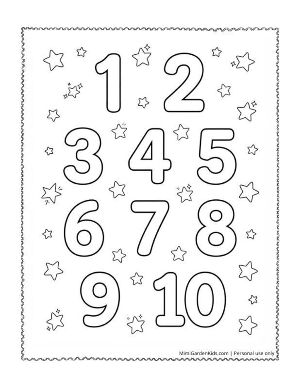 coloring pages with numbers 1 10