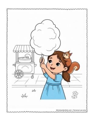 cotton candy coloring page