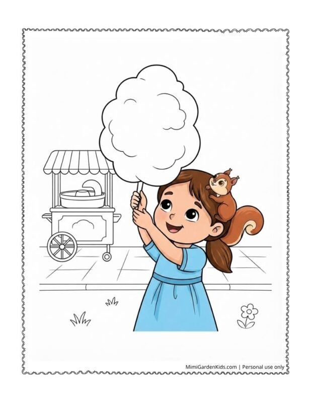 cotton candy coloring page