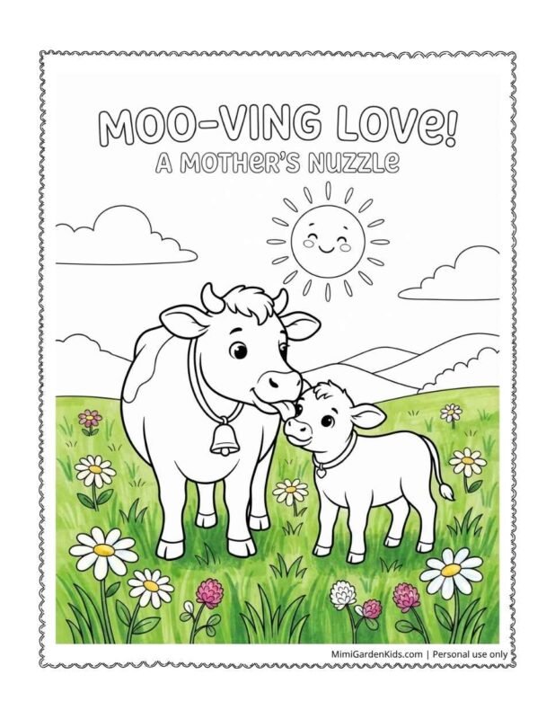 cow coloring page free
