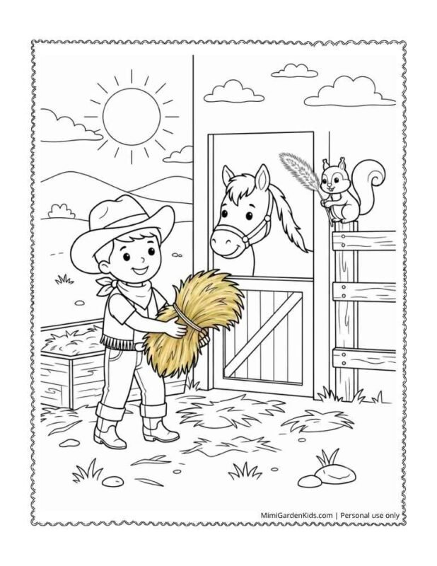 cowboy coloring pages for kids
