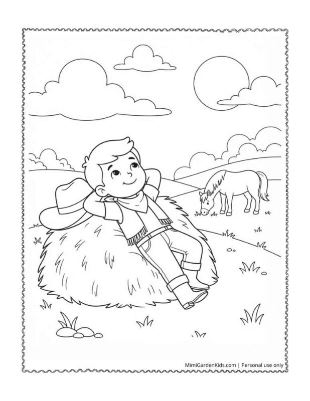 cowboy coloring pages printable