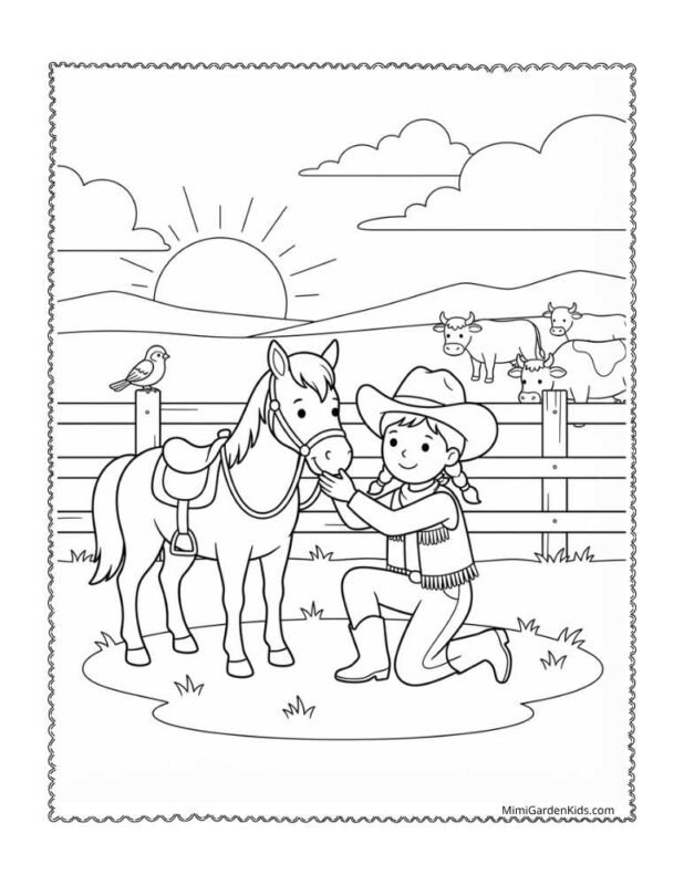 cowgirl coloring page