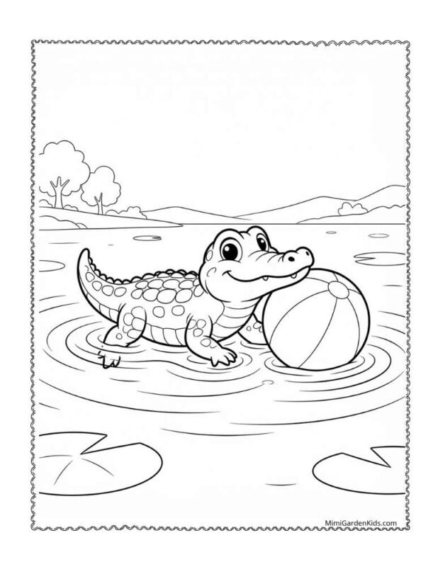 cute alligator coloring pages