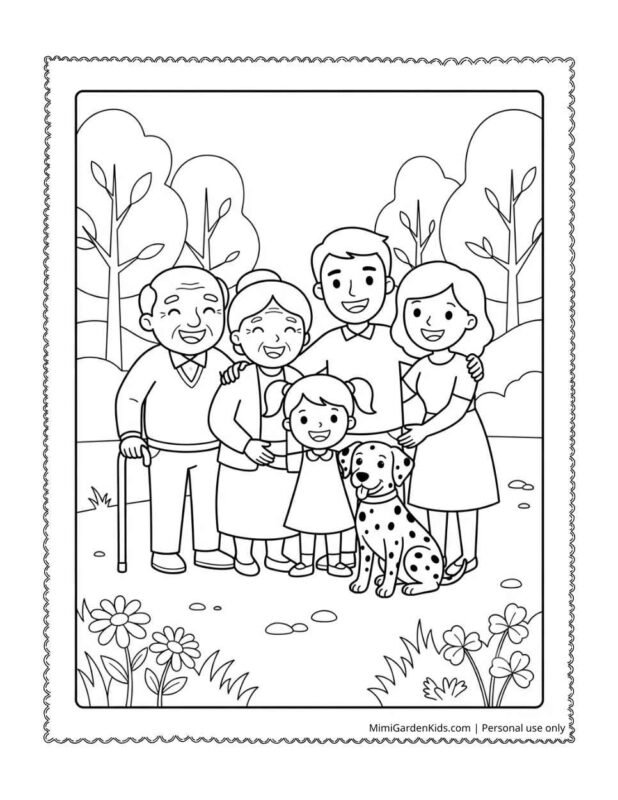 cute family coloring pages - dog