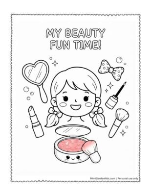 cute makeup coloring pages