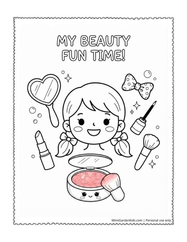 cute makeup coloring pages