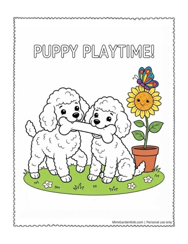 cute puppy coloring pages printable