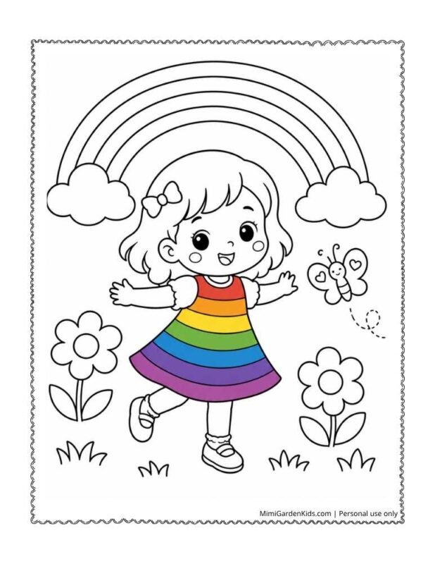 cute rainbow coloring page