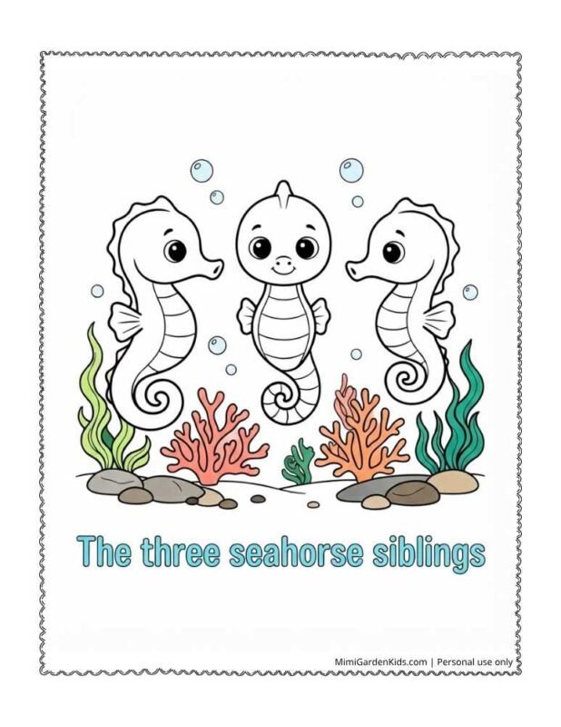 cute seahorse coloring pages