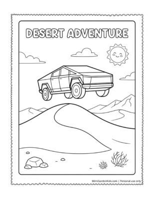 cybertruck coloring page free printable