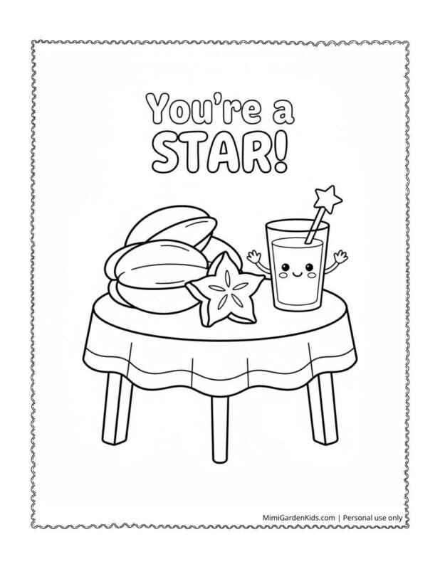 easy cute food coloring pages free