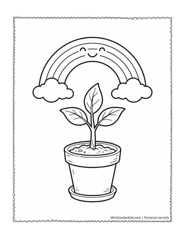 easy rainbow coloring pages