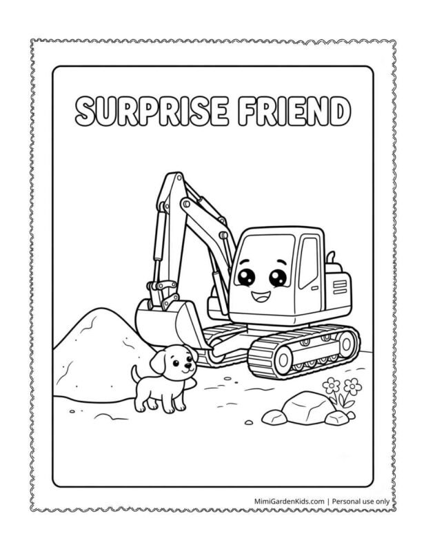excavator coloring pages