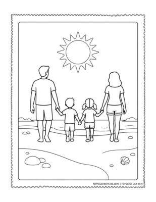 family coloring pages for toddlers