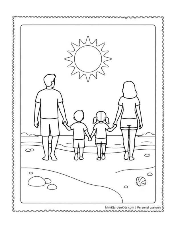 family coloring pages for toddlers