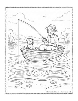 fishing boat coloring pages
