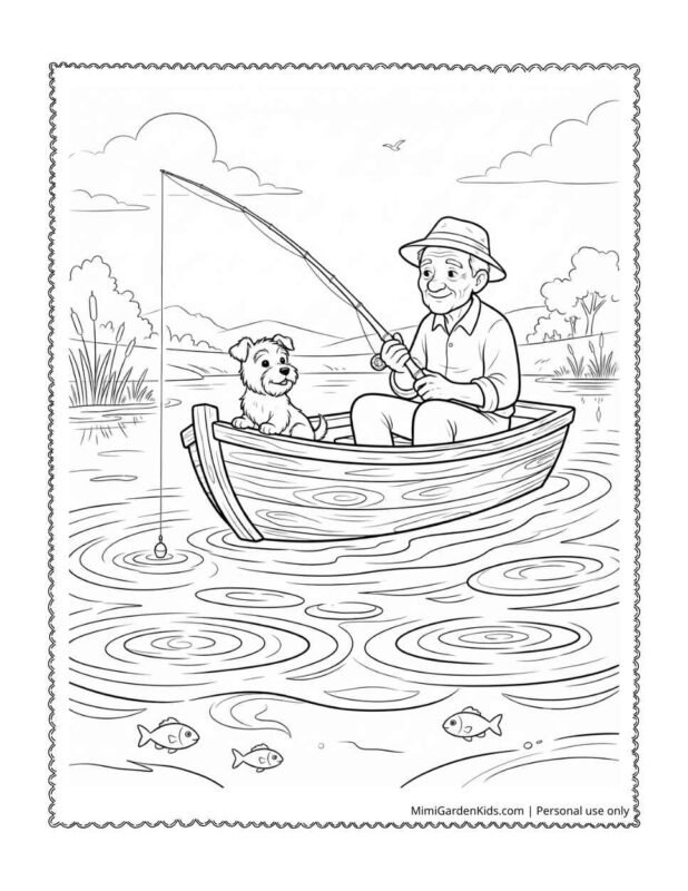 fishing boat coloring pages