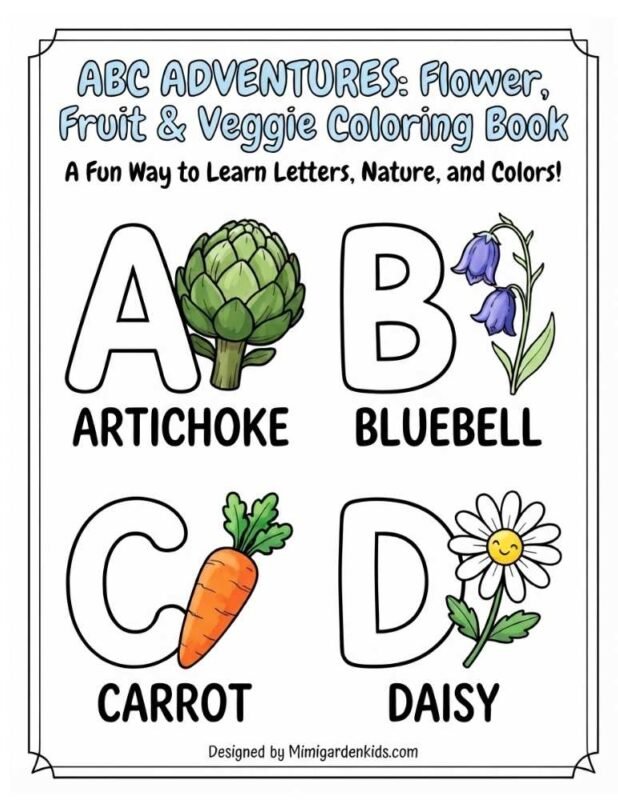 free alphabet coloring book - cover page