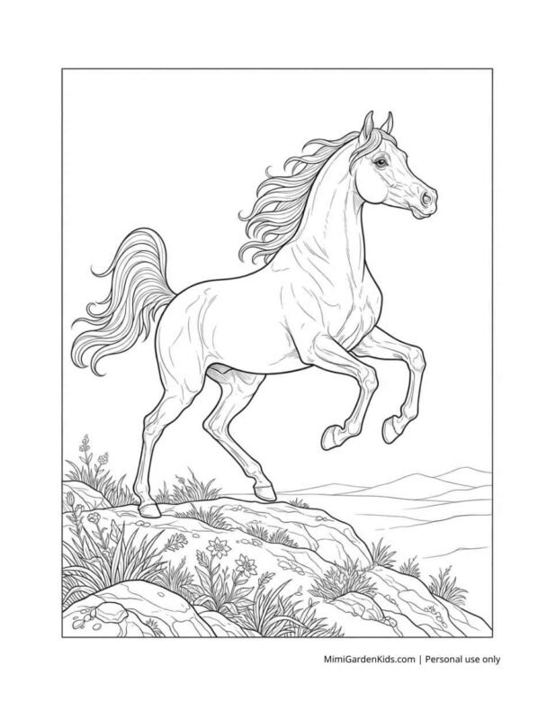 free horse coloring pages