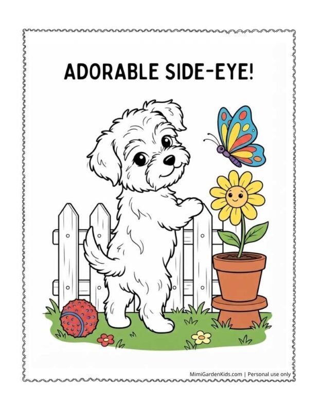 free printable puppy coloring pages