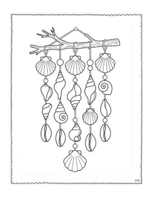 free printable seashell coloring pages