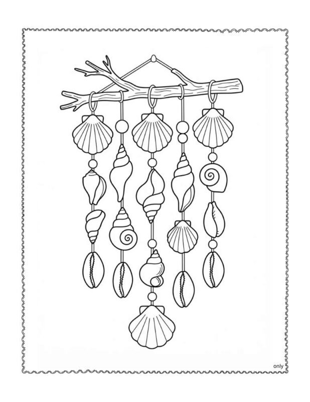 free printable seashell coloring pages