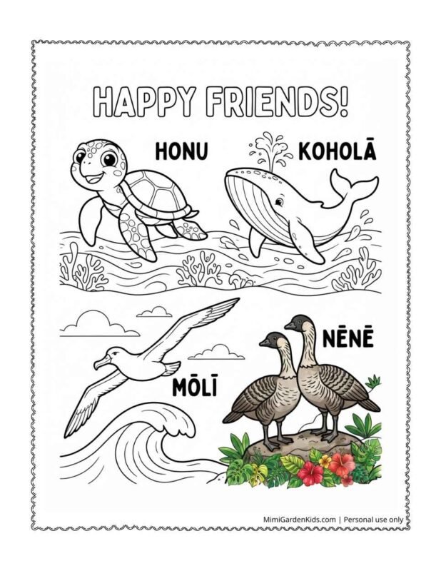 hawaiian coloring page
