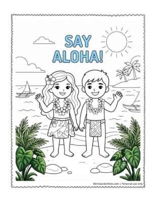 hawaiian coloring pages