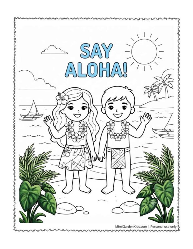 hawaiian coloring pages