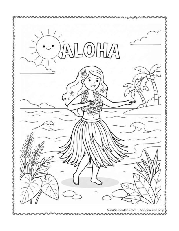 hawaiian islands coloring page