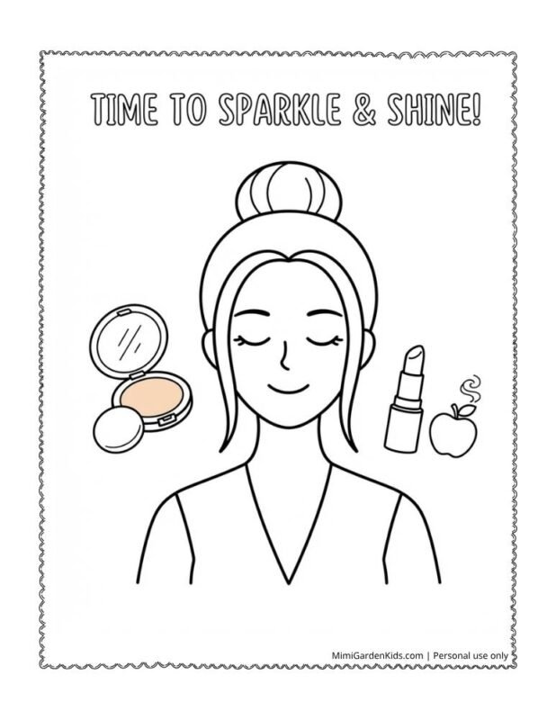 makeup face coloring pages