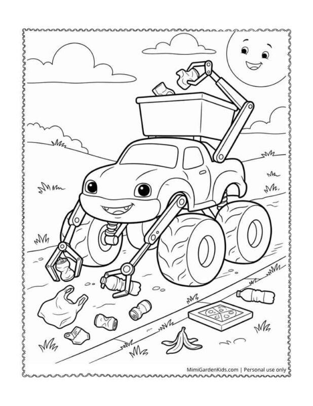 monster truck color page