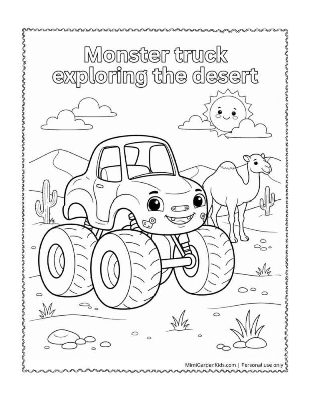 monster truck coloring pages printable