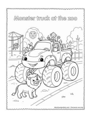 monster trucks coloring page