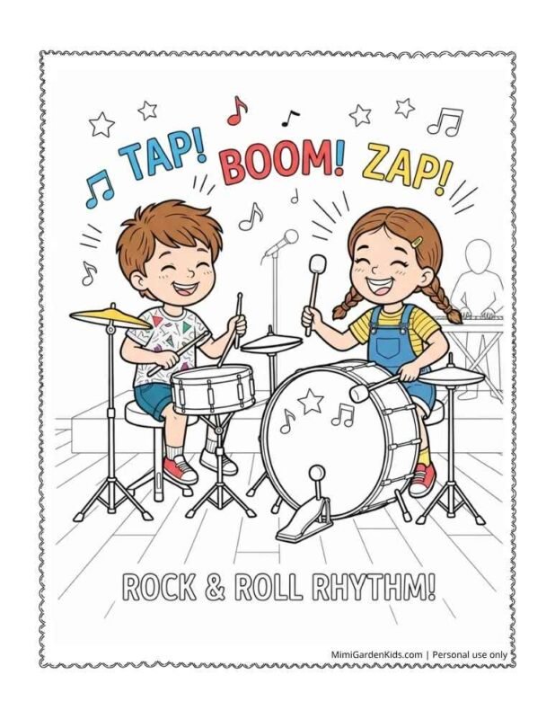 music coloring book pages
