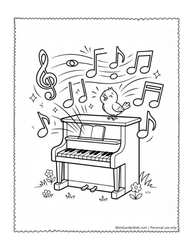 music note coloring page