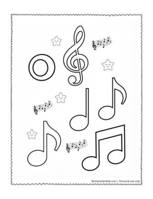 music notes coloring pages