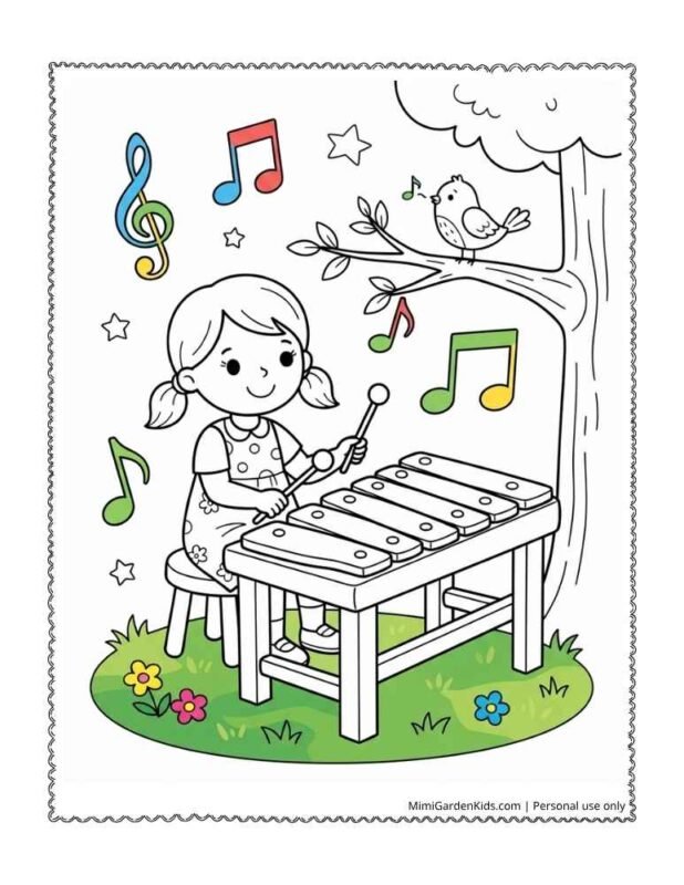 musical instruments coloring pages