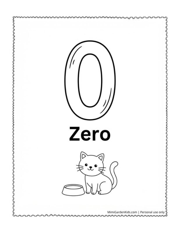 number 0 coloring page