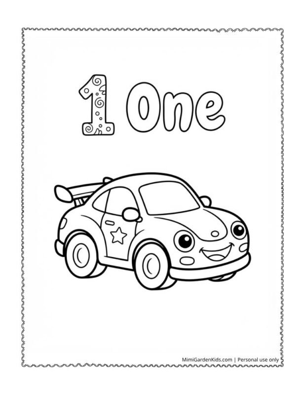 number 1 coloring page