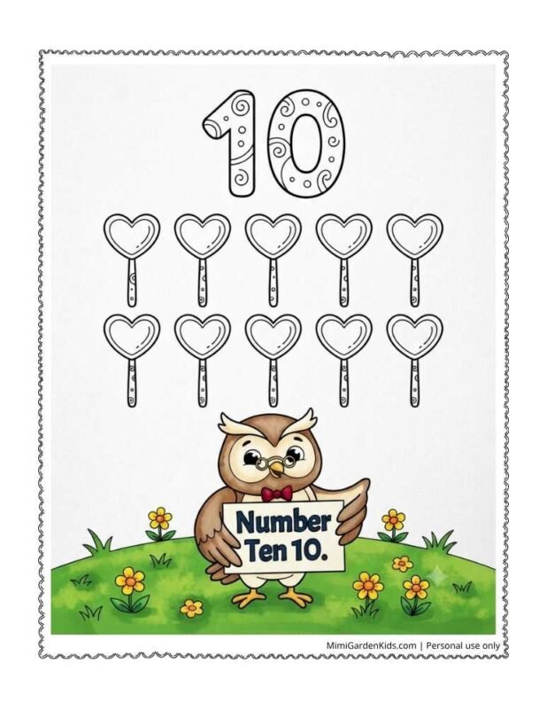 number 10 coloring page