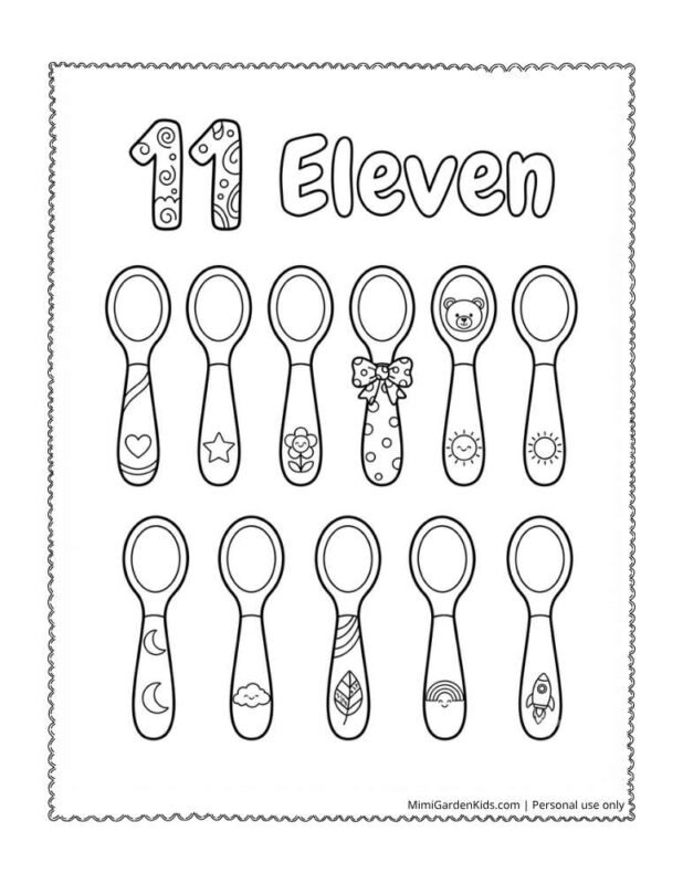number 11 coloring page